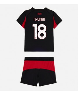 Günstige AC Milan Christopher Nkunku #18 Heimtrikotsatz Kinder 2025-26 Kurzarm (+ Kurze Hosen)